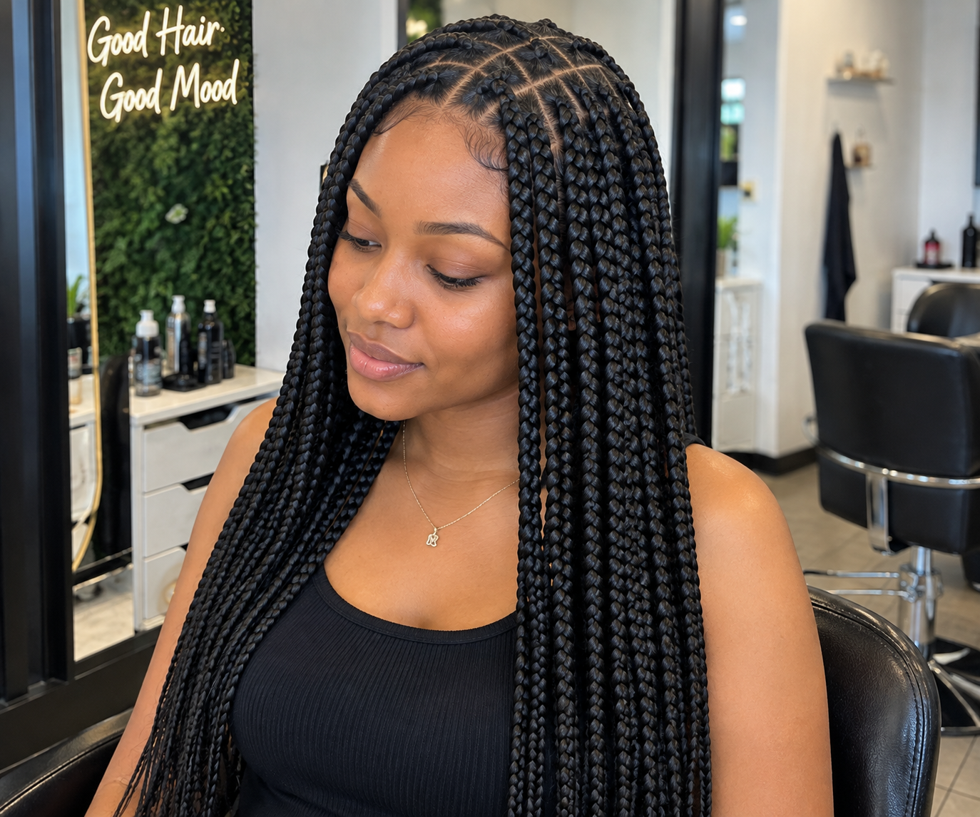 Classic Box Braids — braids styled by a CurlCab professional