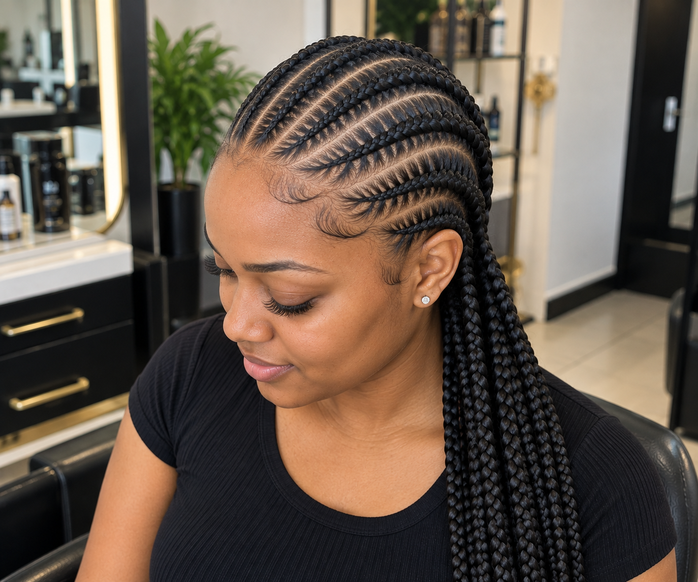 Feed-In Cornrows — cornrows styled by a CurlCab professional